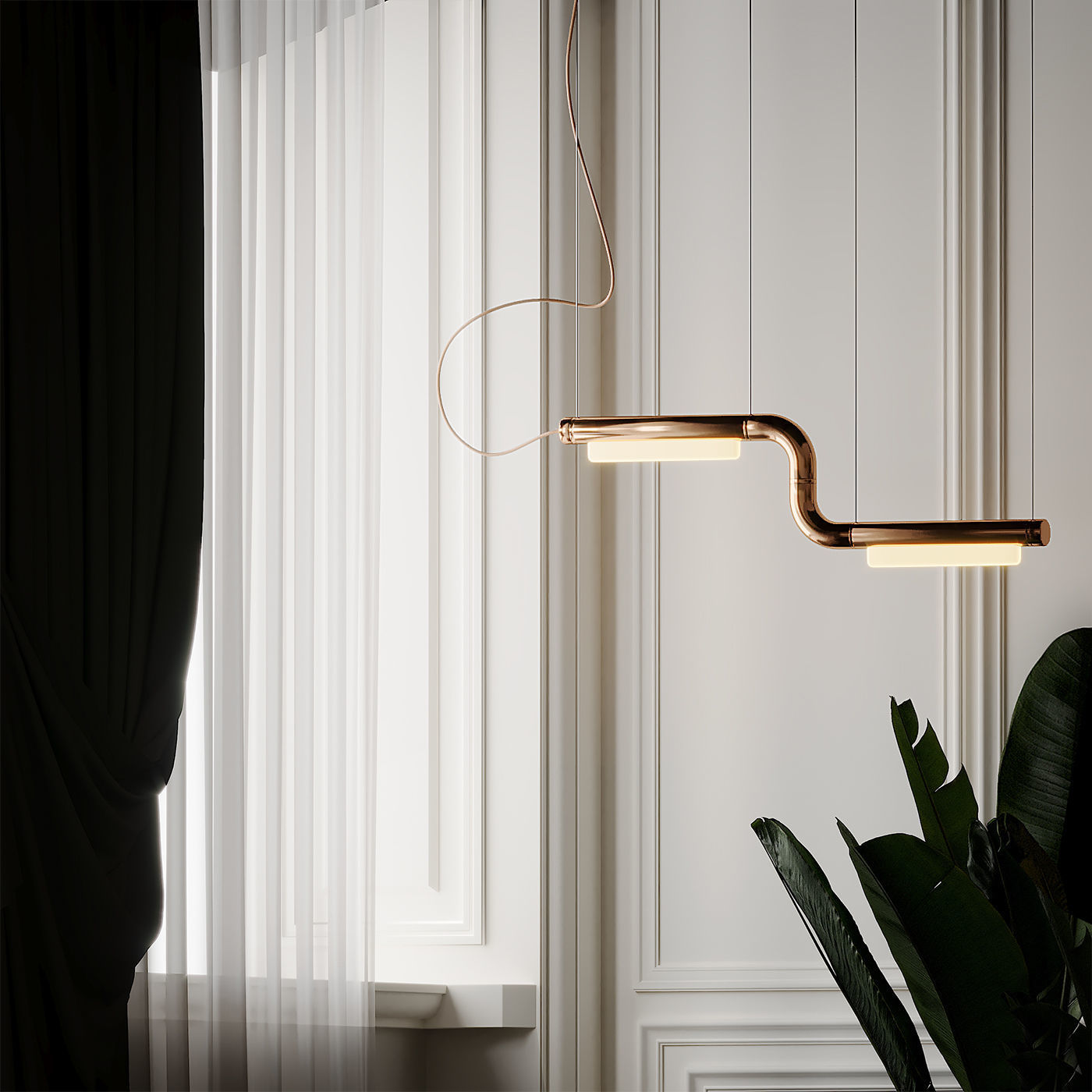 Pipeline CM1 LED Linear Suspension Light By Caine Heintzman 3D model_3