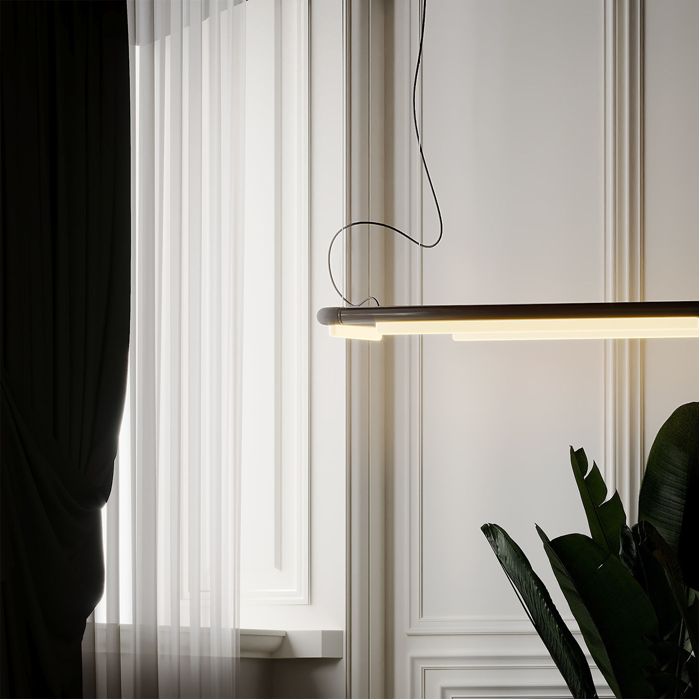 Pipeline CM4 LED Linear Suspension Light By Caine Heintzman 3D model_3