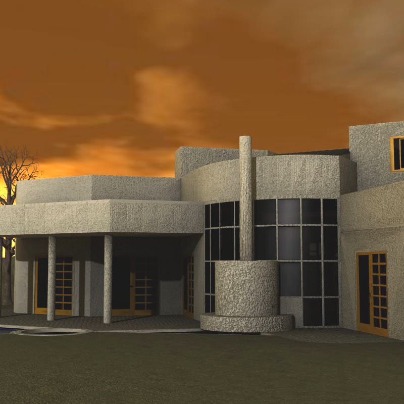 One and Half Story Home 3D model_7