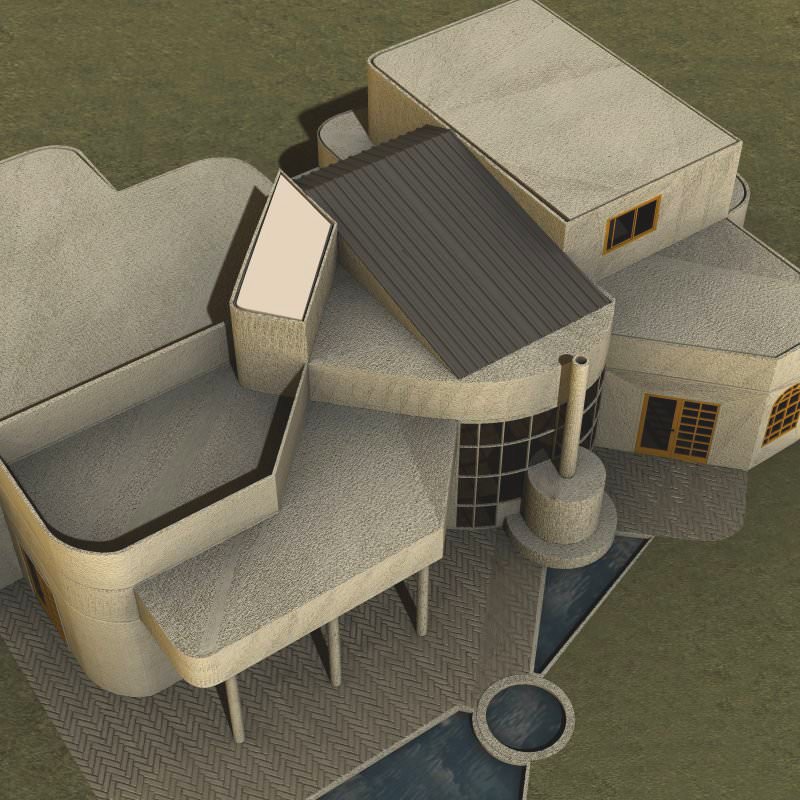 One and Half Story Home 3D model_9