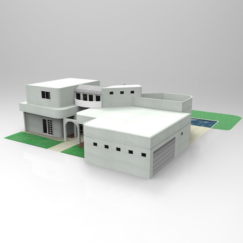 One and Half Story Home 3D model_3