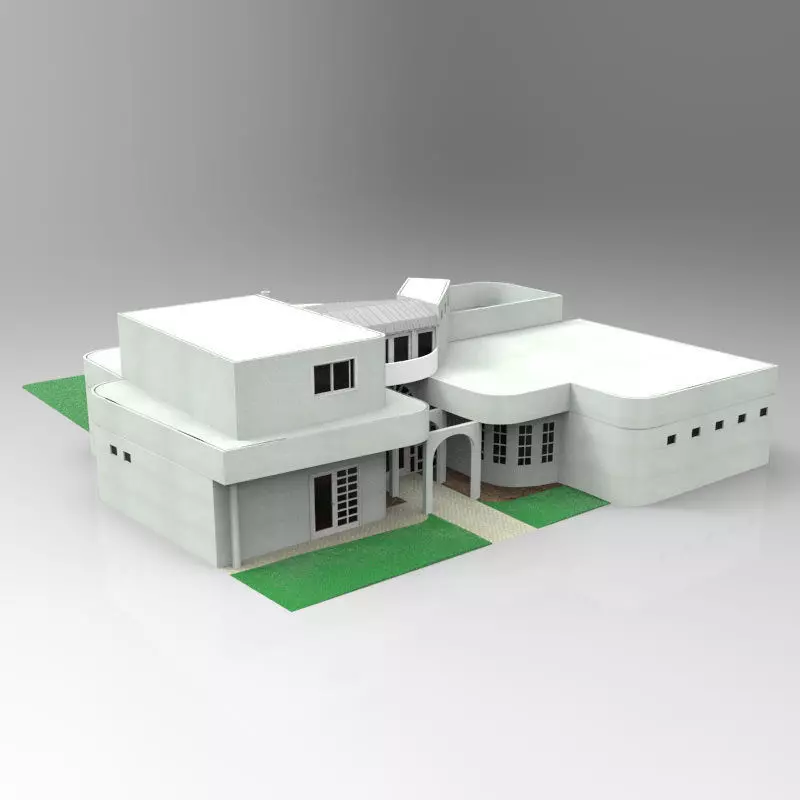 One and Half Story Home 3D model_0