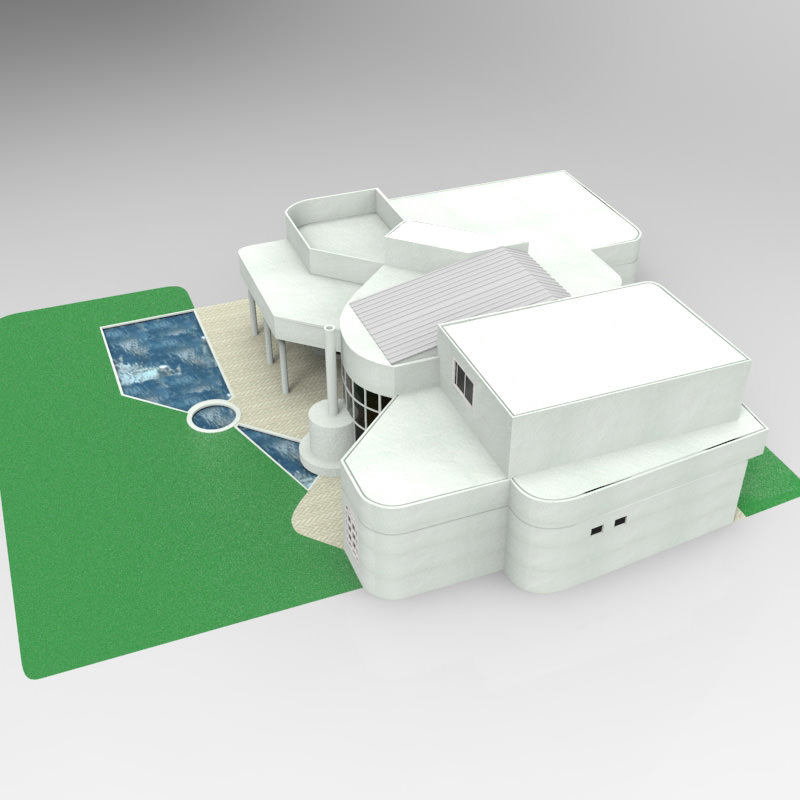 One and Half Story Home 3D model_4