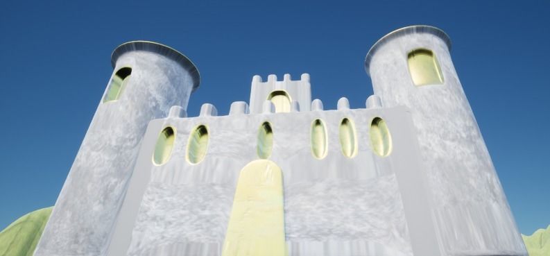 Basic Pink Fantasy Castle Low-poly 3D model_6