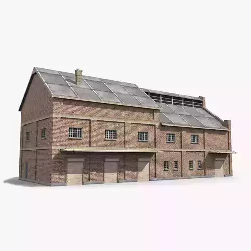 Factory x1 Low-poly 3D model