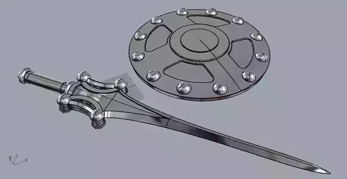 He-Man sword and shield masters of the universe 3D print model
