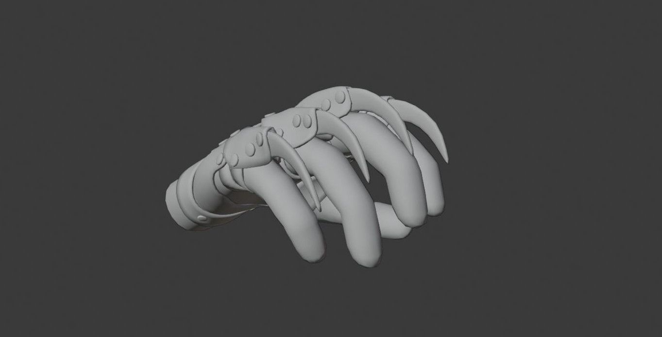 Claws Gauntlet Low-poly 3D model_7