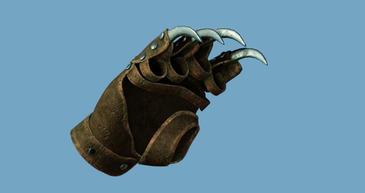 Claws Gauntlet Low-poly 3D model_3