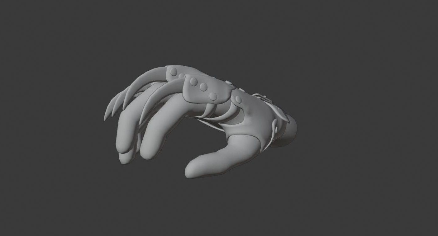 Claws Gauntlet Low-poly 3D model_6