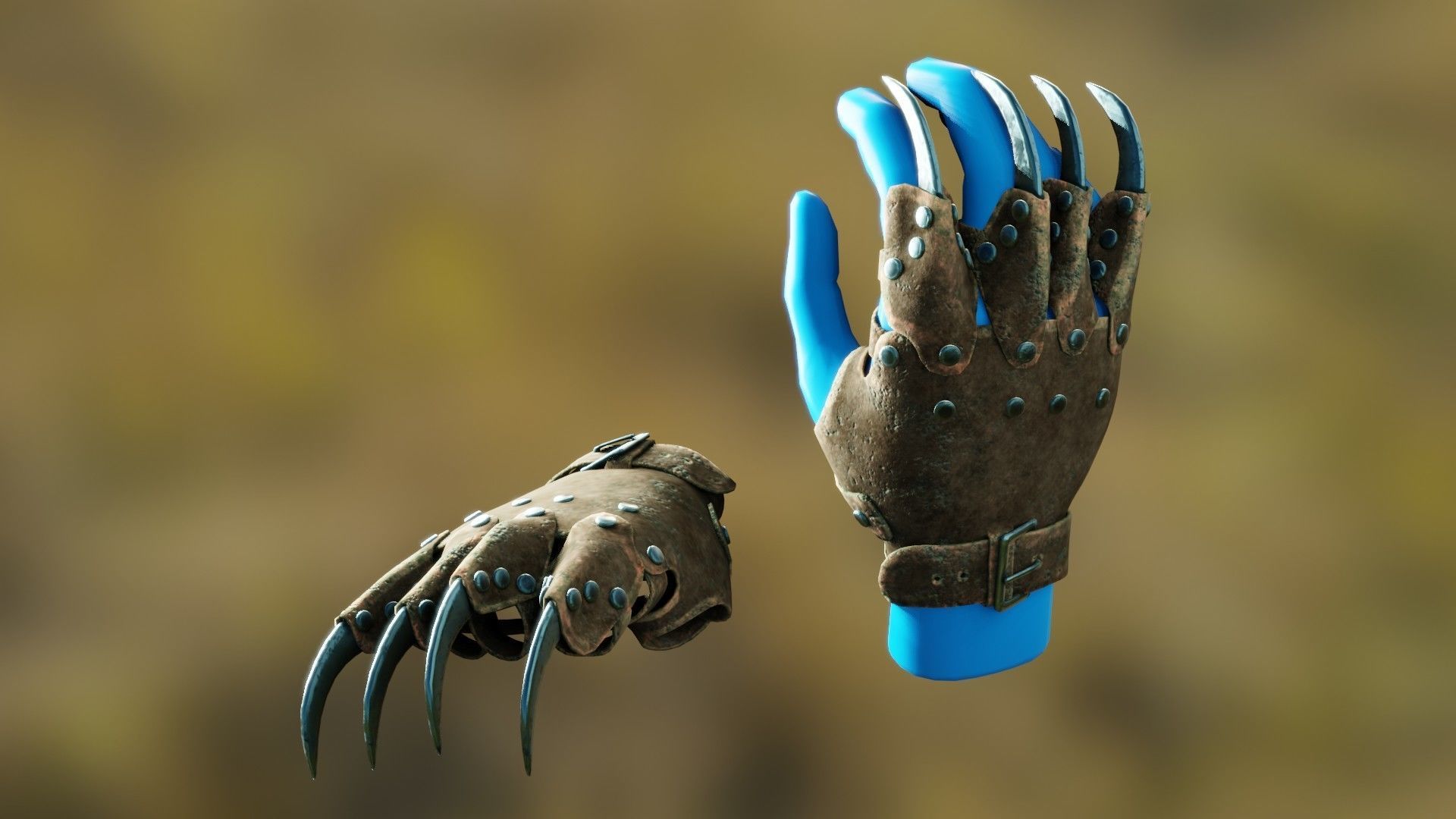 Claws Gauntlet Low-poly 3D model_0