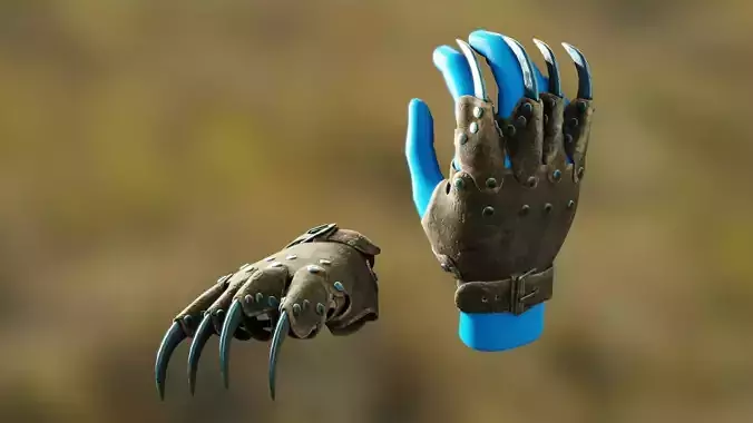 Claws Gauntlet Low-poly 3D model