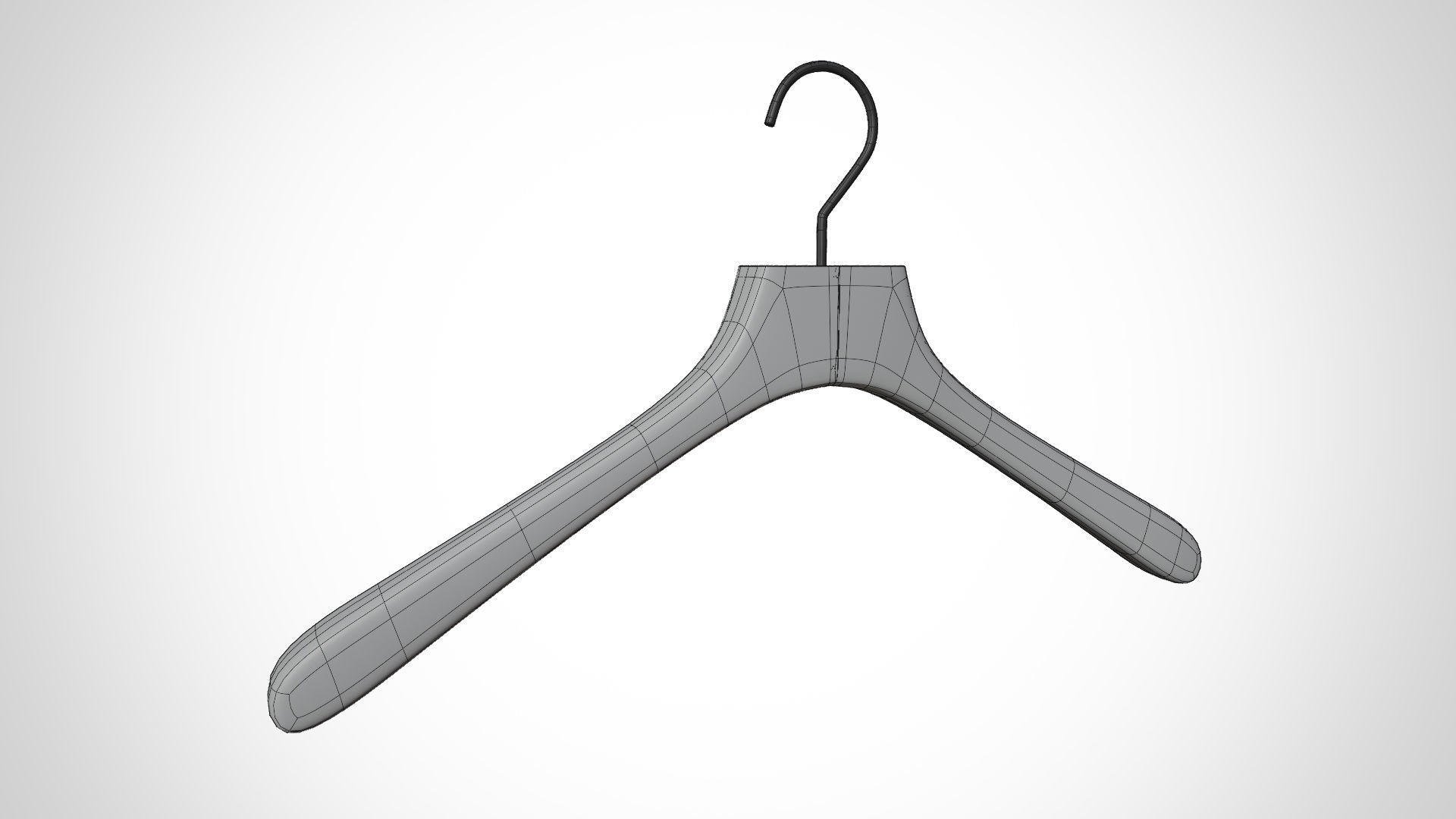 Set of 10 Realistic Wood Hanger for Dressing Shops 3D model_16