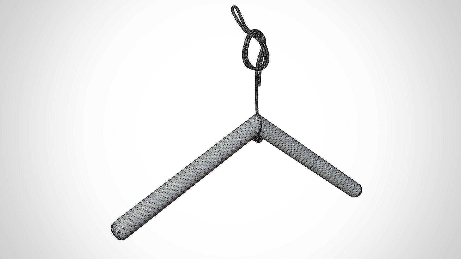 Set of 10 Realistic Wood Hanger for Dressing Shops 3D model_10