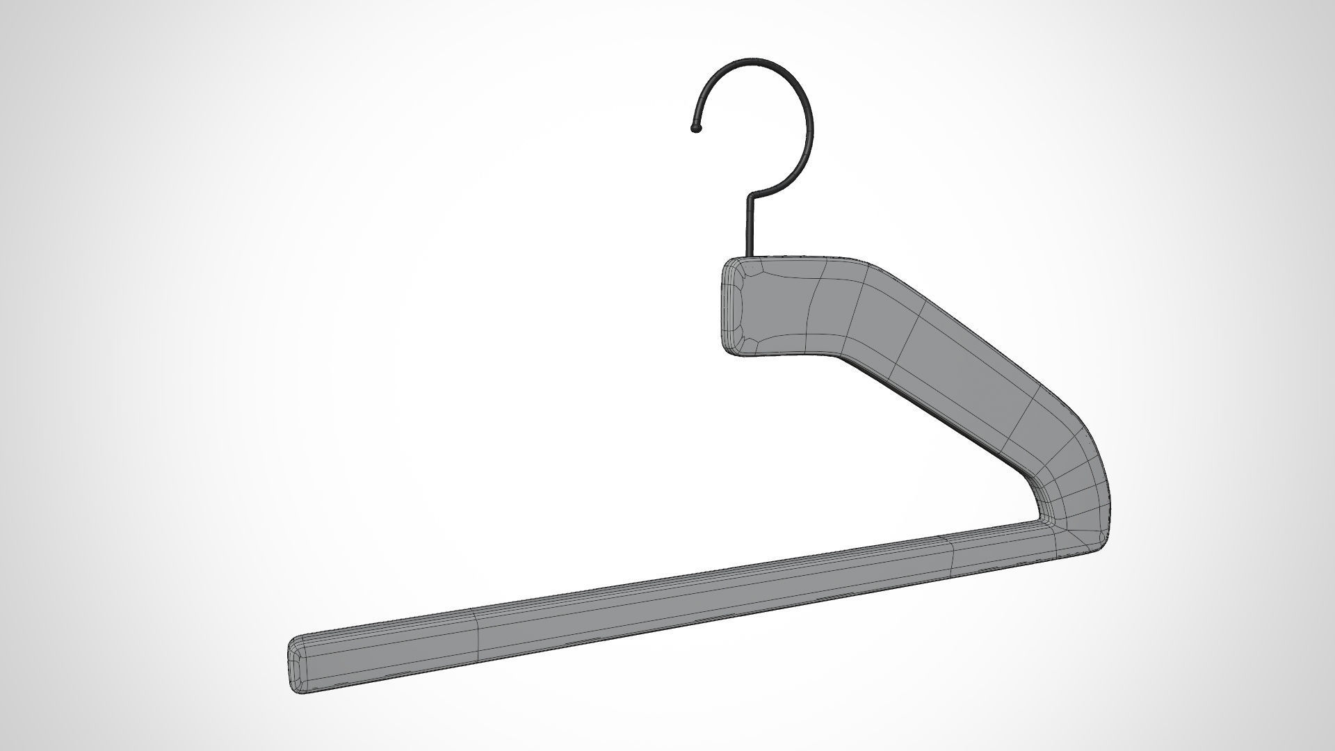 Set of 10 Realistic Wood Hanger for Dressing Shops 3D model_4