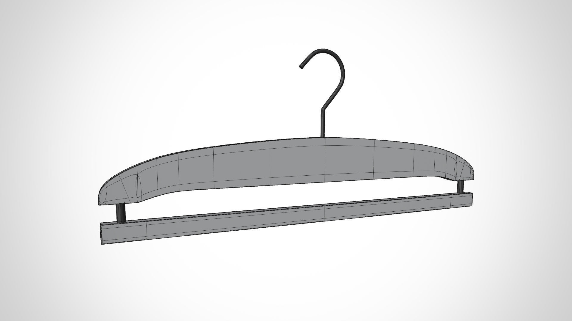 Set of 10 Realistic Wood Hanger for Dressing Shops 3D model_20