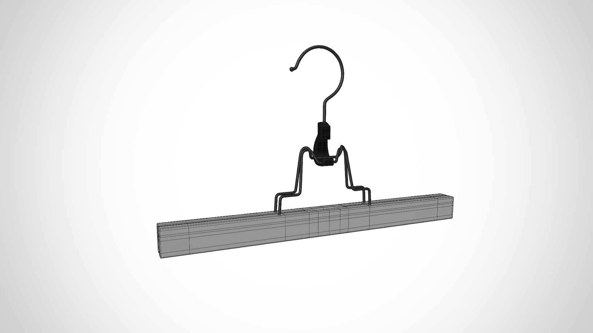 Set of 10 Realistic Wood Hanger for Dressing Shops 3D model_8