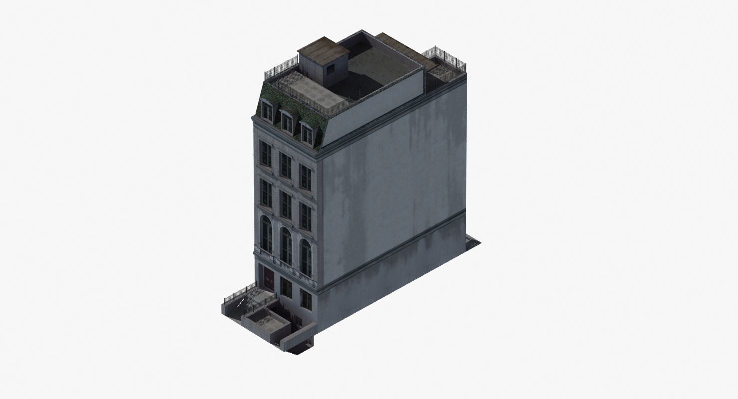Old Row House Low-poly 3D model_27