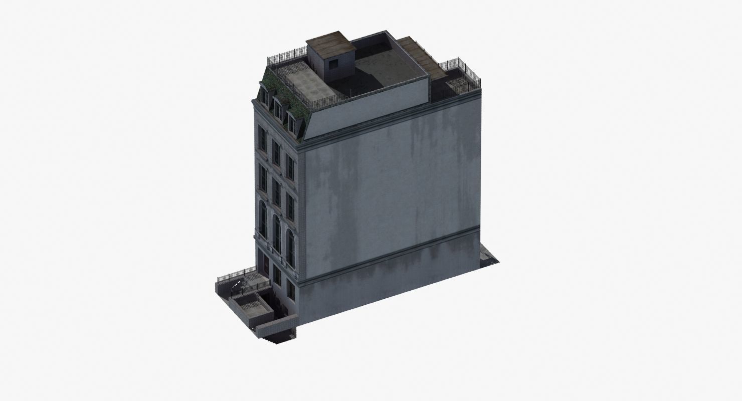 Old Row House Low-poly 3D model_26