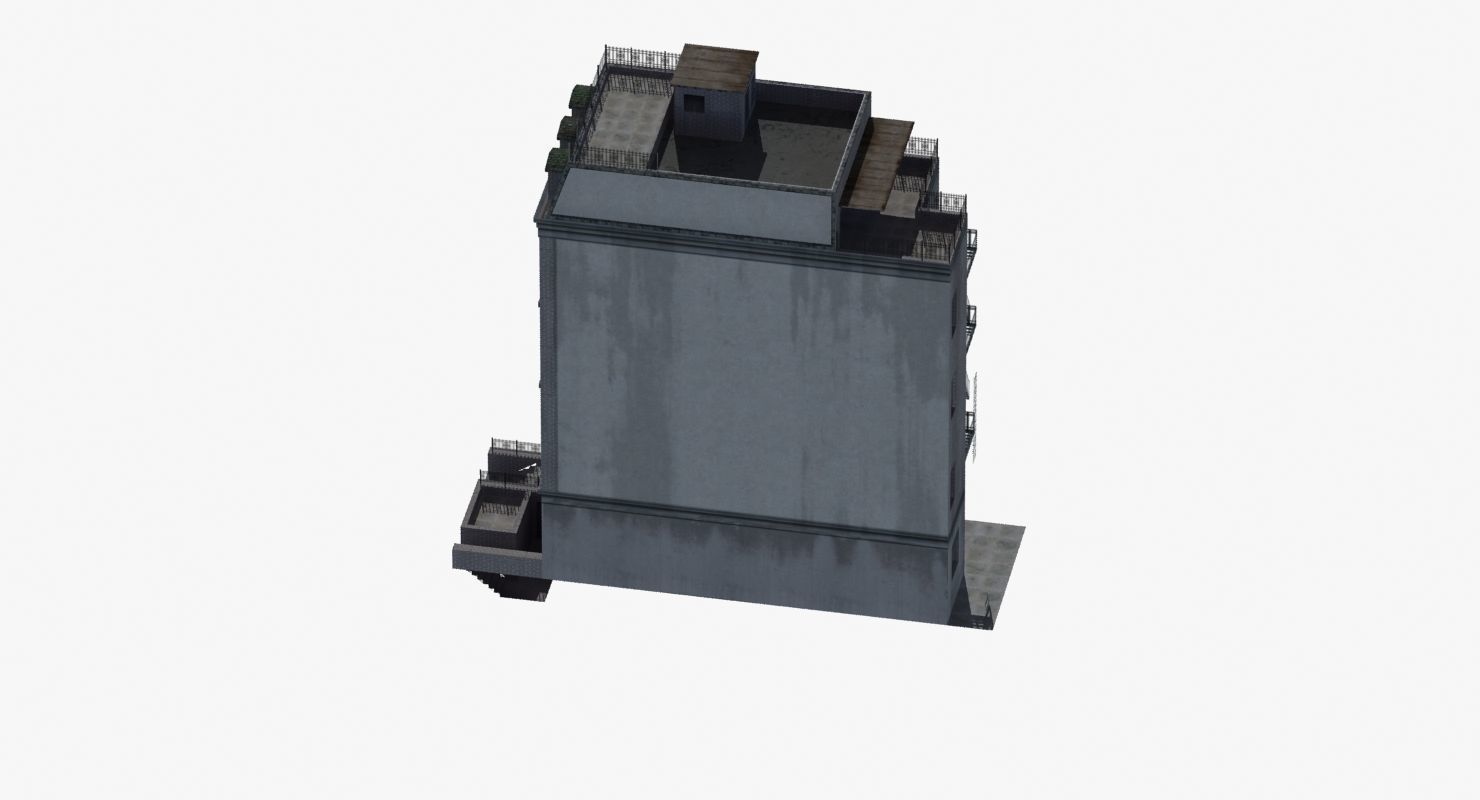 Old Row House Low-poly 3D model_24