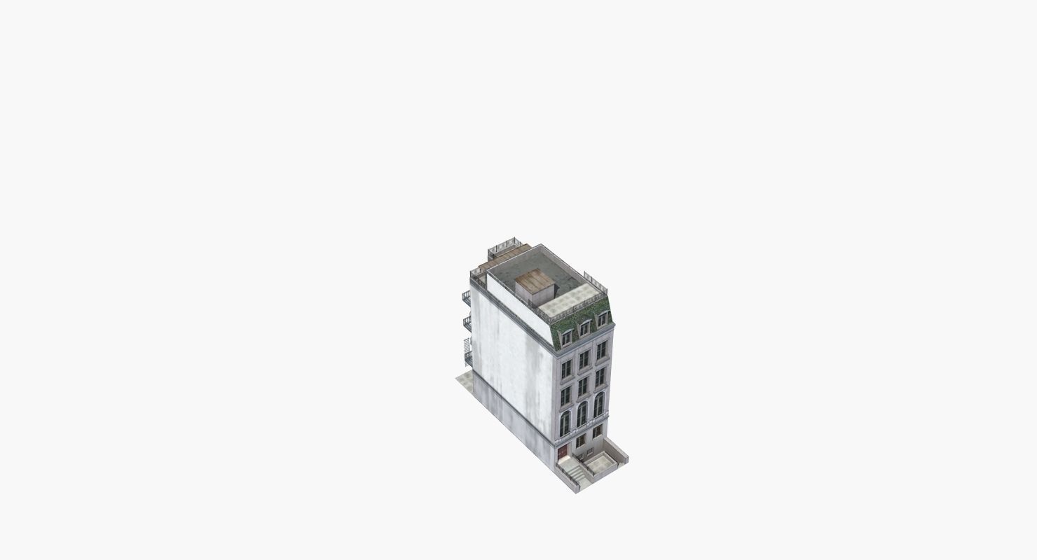 Old Row House Low-poly 3D model_39