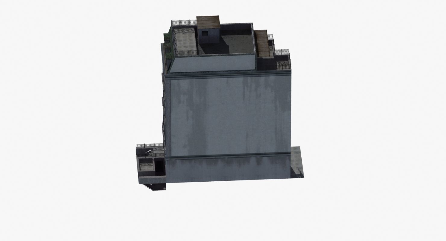 Old Row House Low-poly 3D model_25