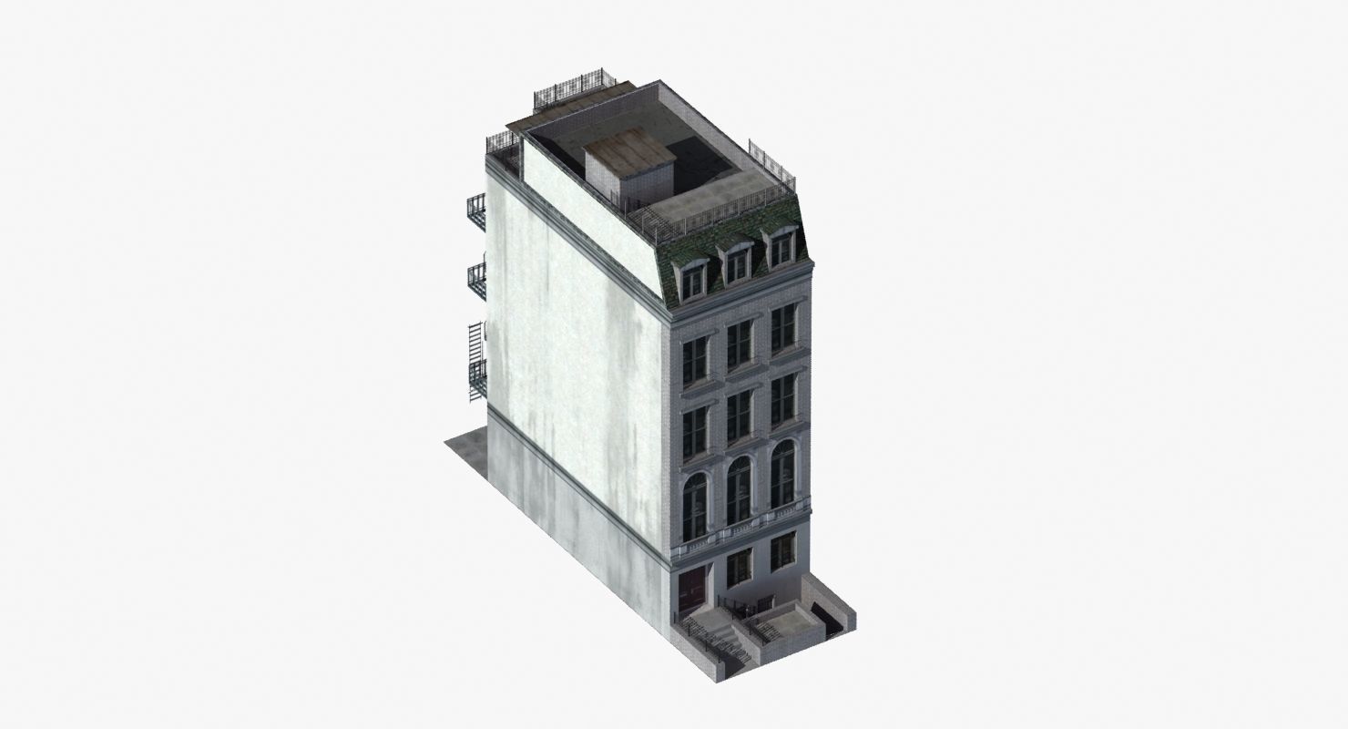 Old Row House Low-poly 3D model_31