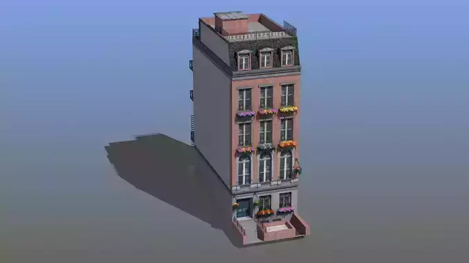 Luxury Town House Low-poly 3D model
