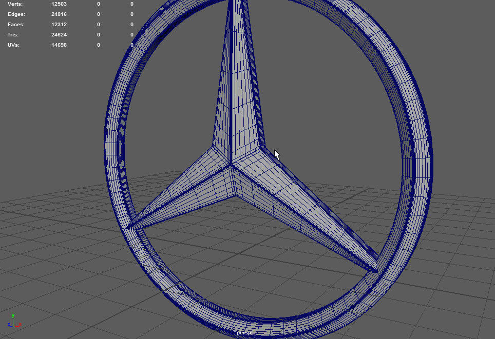 mercedes logo 3D print model_1