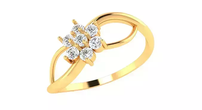AR-LRZ-0001 diamond flower ring gold