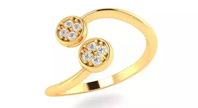 AR-LRZ-0002 gold ring with two diamonds