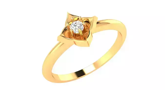 AR-LRZ-0008 solitaire diamond ring gold