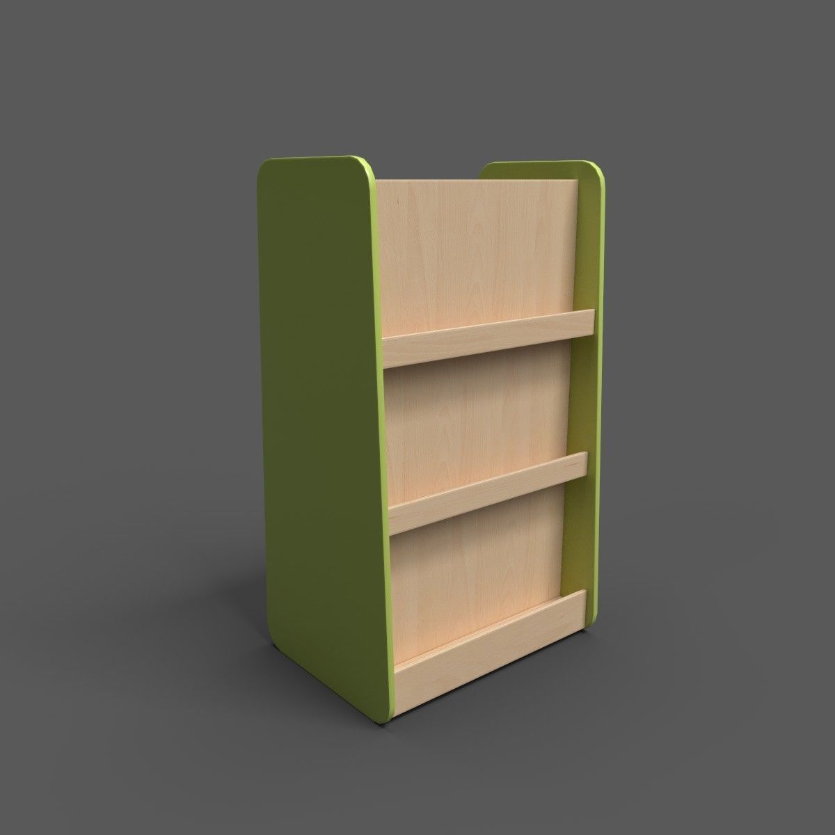 Large Shelf Green Low-poly 3D model_1