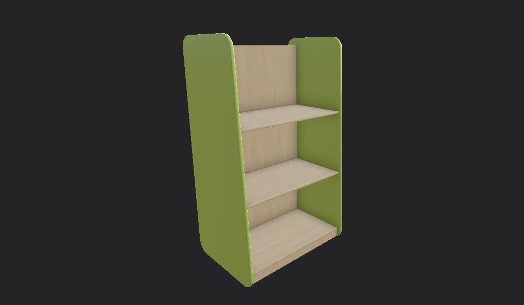 Large Shelf Green Low-poly 3D model_3