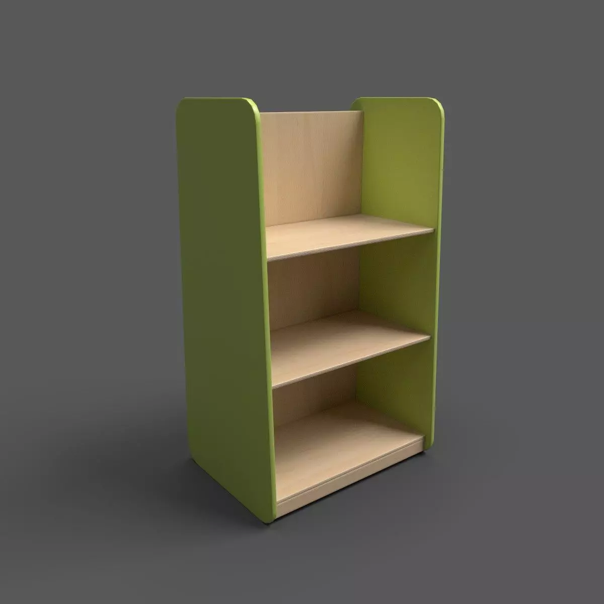 Large Shelf Green Low-poly 3D model_0