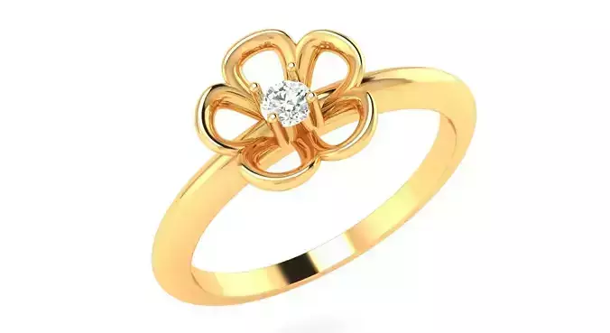 AR-LRZ-0012 gold flower ring with diamond