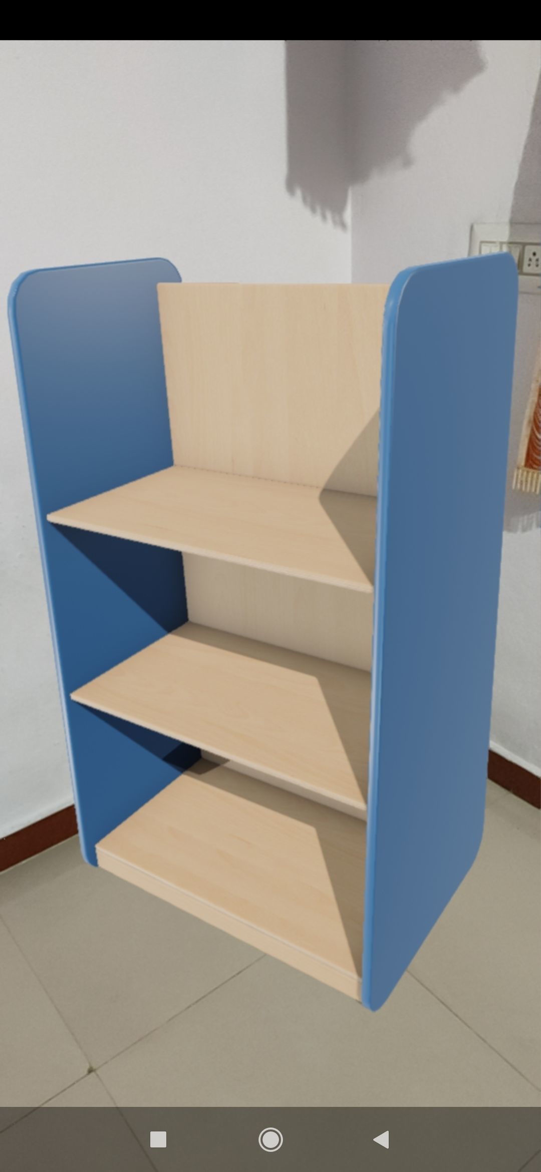 Large Shelf Blue Low-poly 3D model_4