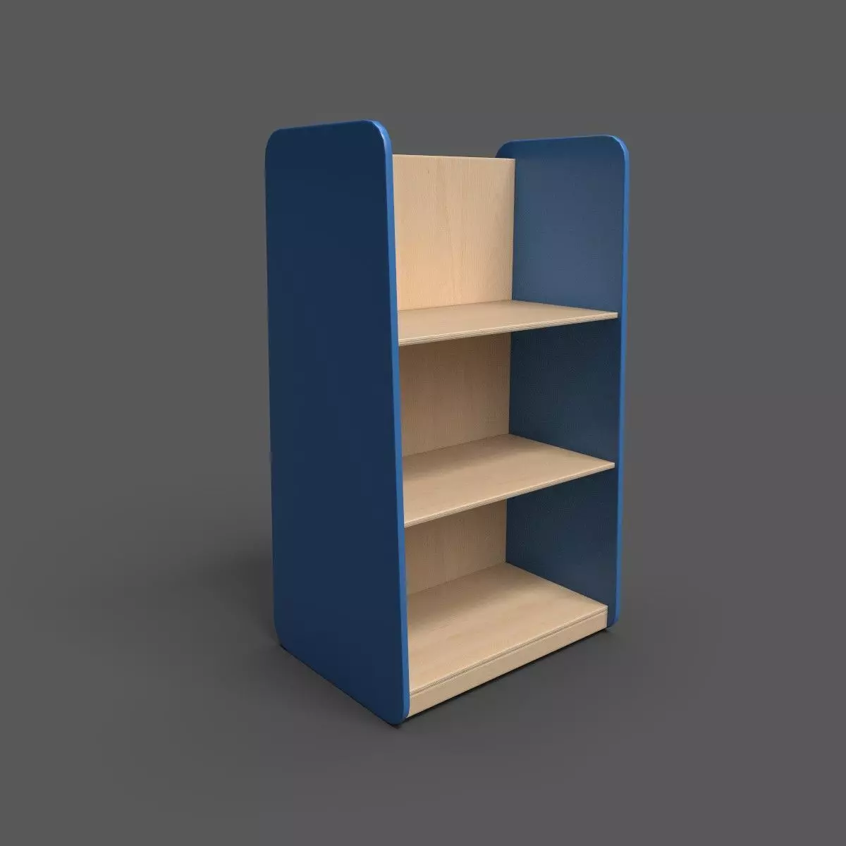 Large Shelf Blue Low-poly 3D model_0