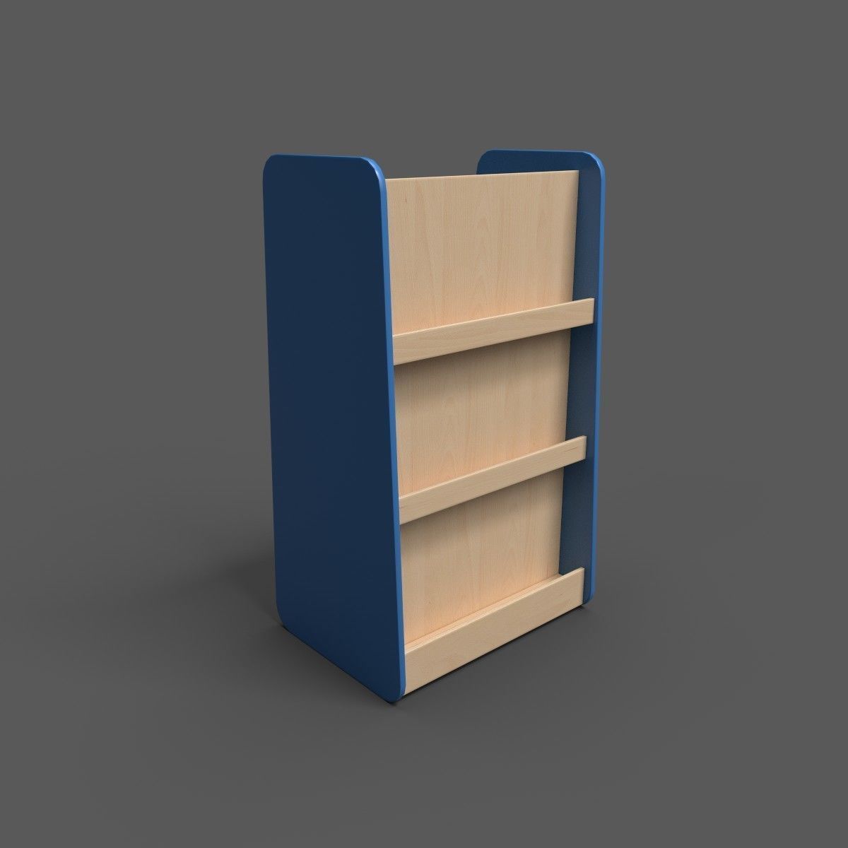 Large Shelf Blue Low-poly 3D model_1