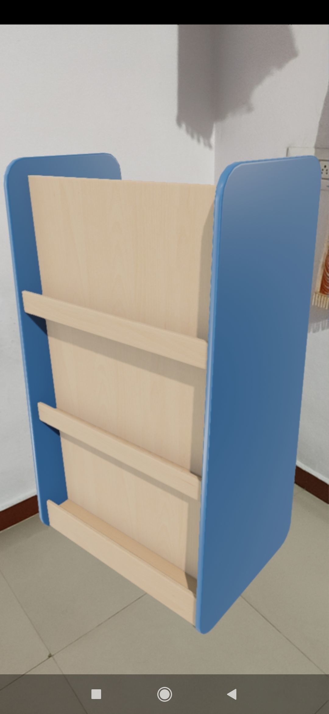Large Shelf Blue Low-poly 3D model_5