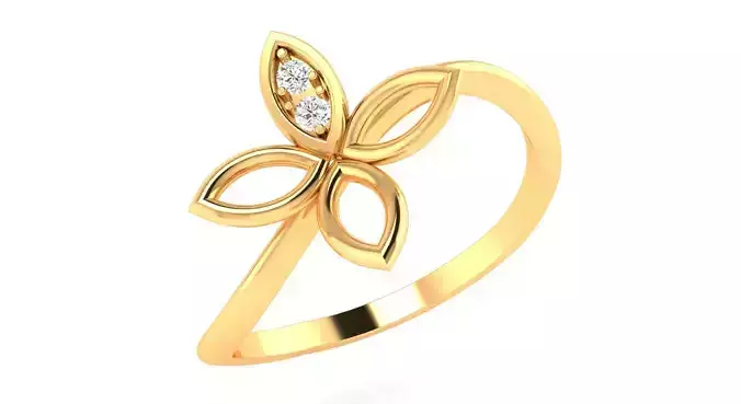 AR-LRZ-0018 diamond flower ring gold