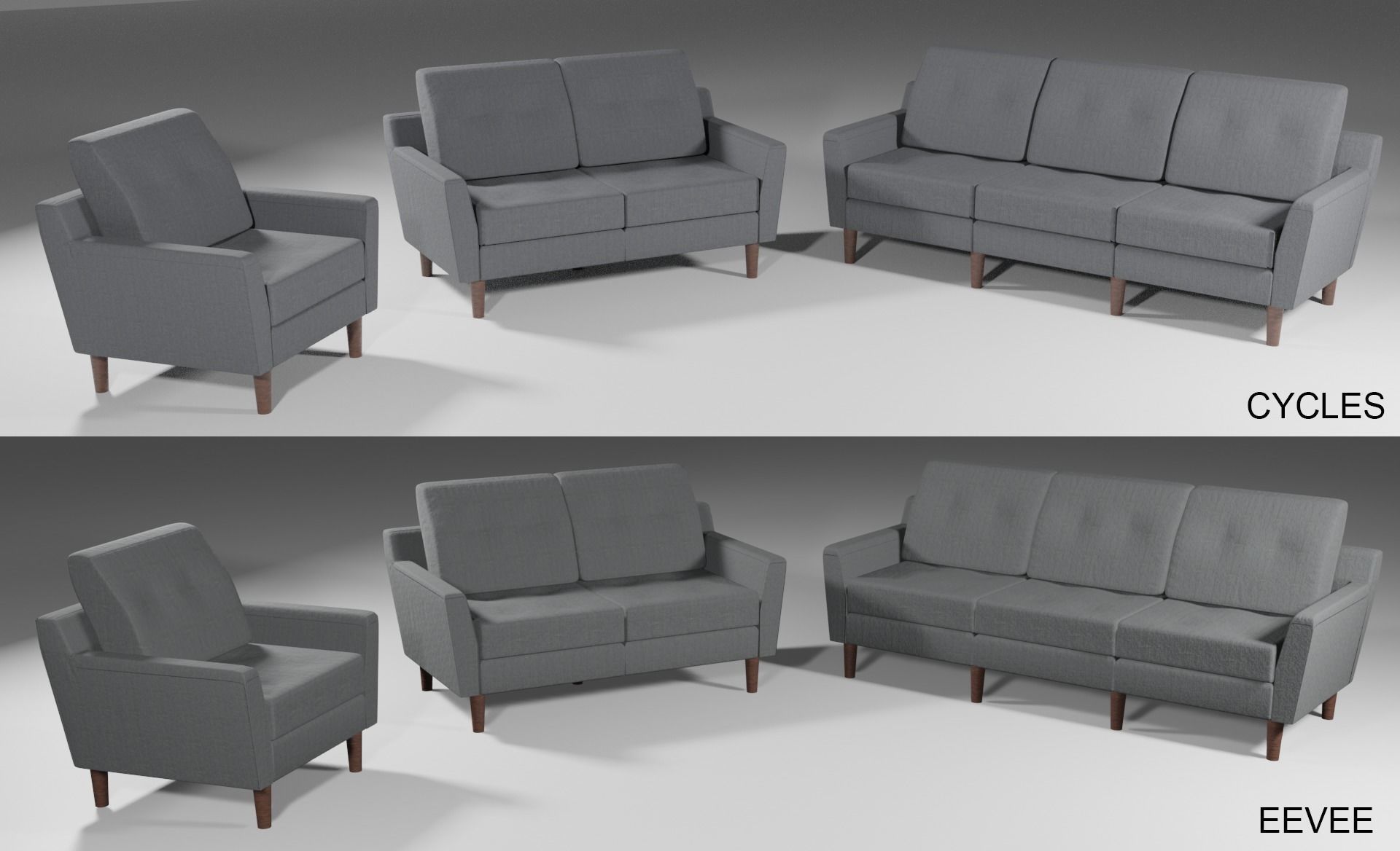 Interior bundle SOFA ARMCHAIR LARGESOFA game-ready collection Low-poly 3D model_2