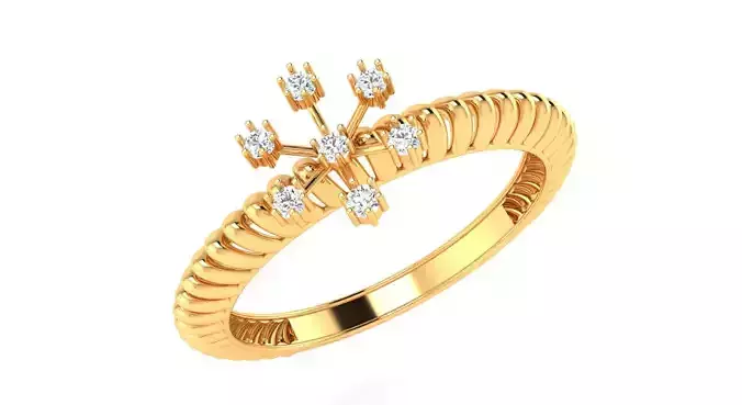AR-LRZ-0023 gold ring with diamonds 3D print model