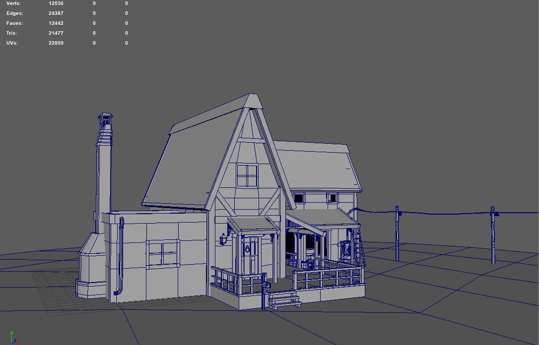 Farm House - low poly Low-poly 3D model_3
