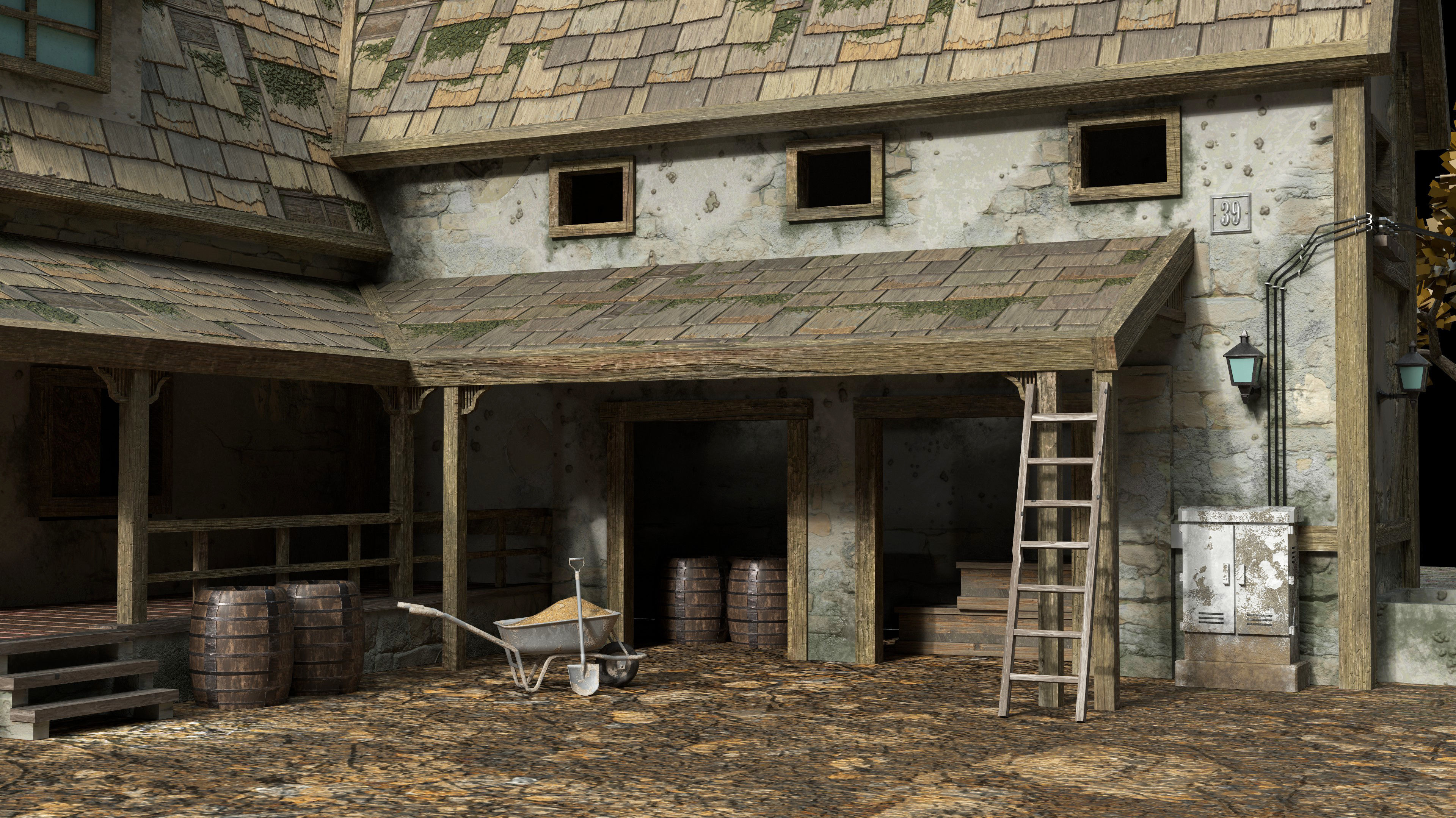 Farm House - low poly Low-poly 3D model_2