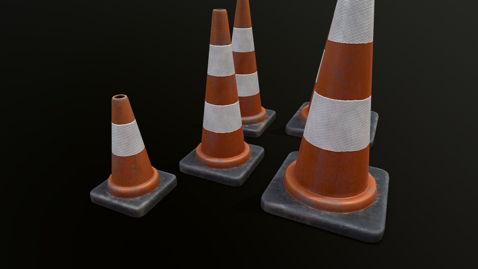 Traffic Cone 01 PBR Game-ready Low-poly 3D model_15