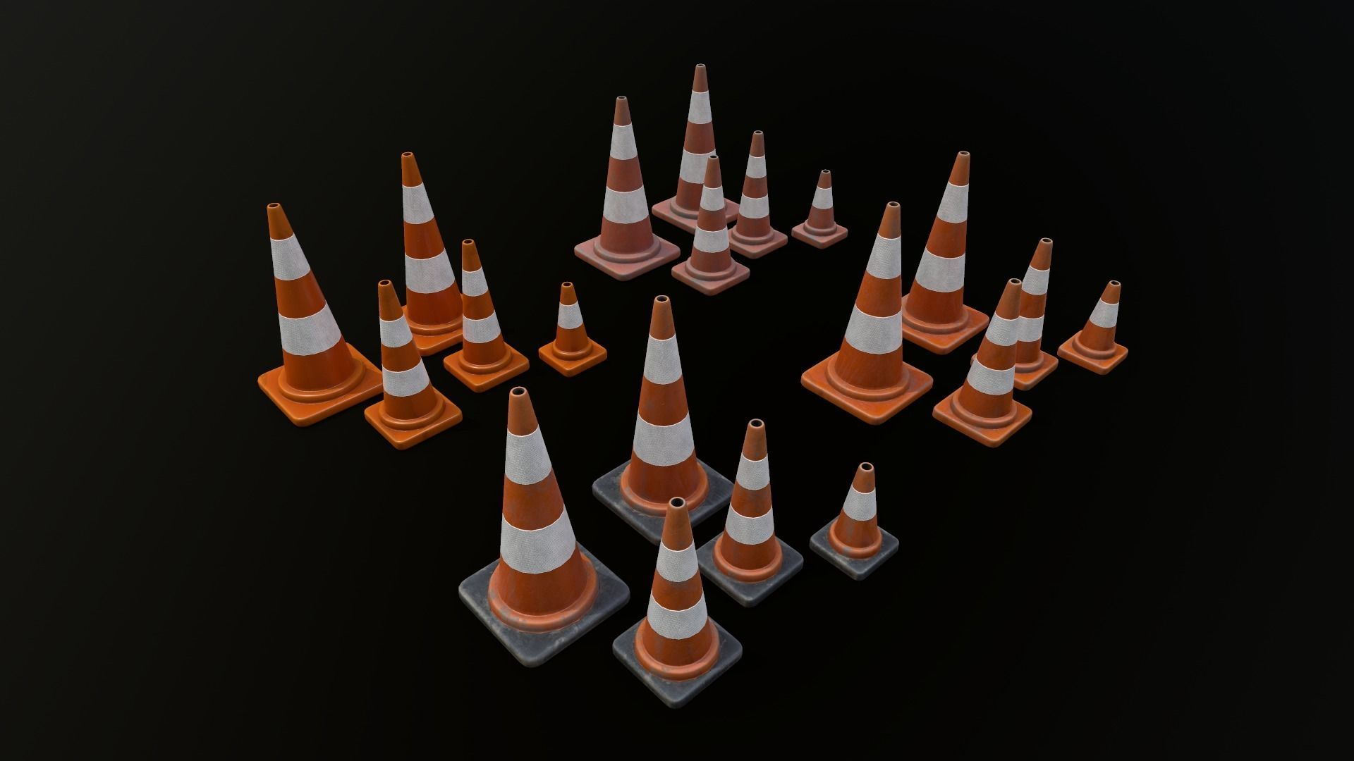 Traffic Cone 01 PBR Game-ready Low-poly 3D model_18