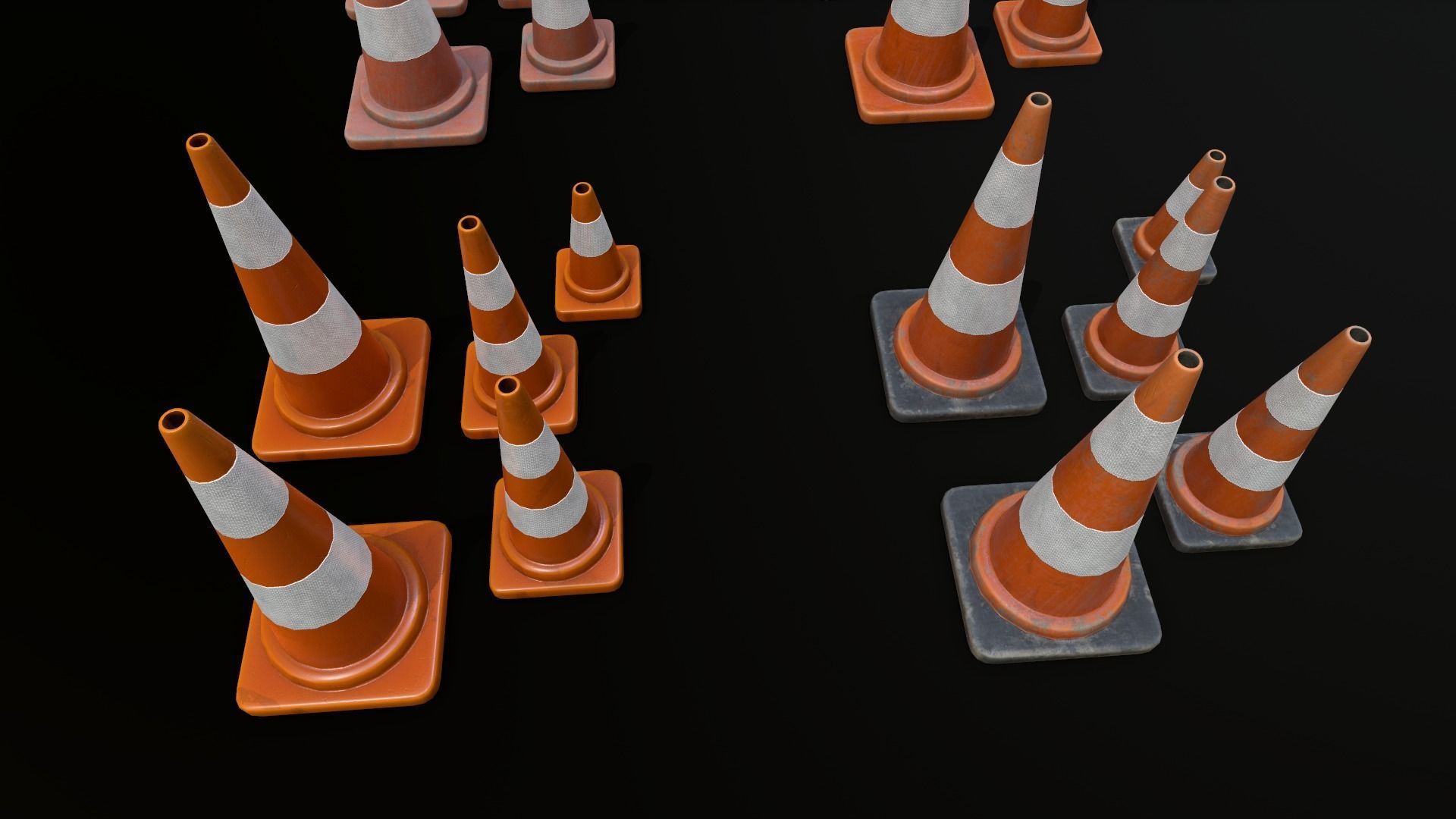 Traffic Cone 01 PBR Game-ready Low-poly 3D model_12