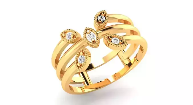 AR-LRZ-0030 gold ring with diamonds