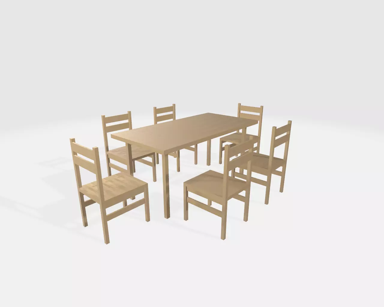 Collection - Table Layouts with chairs      Square and Round 3D model_0