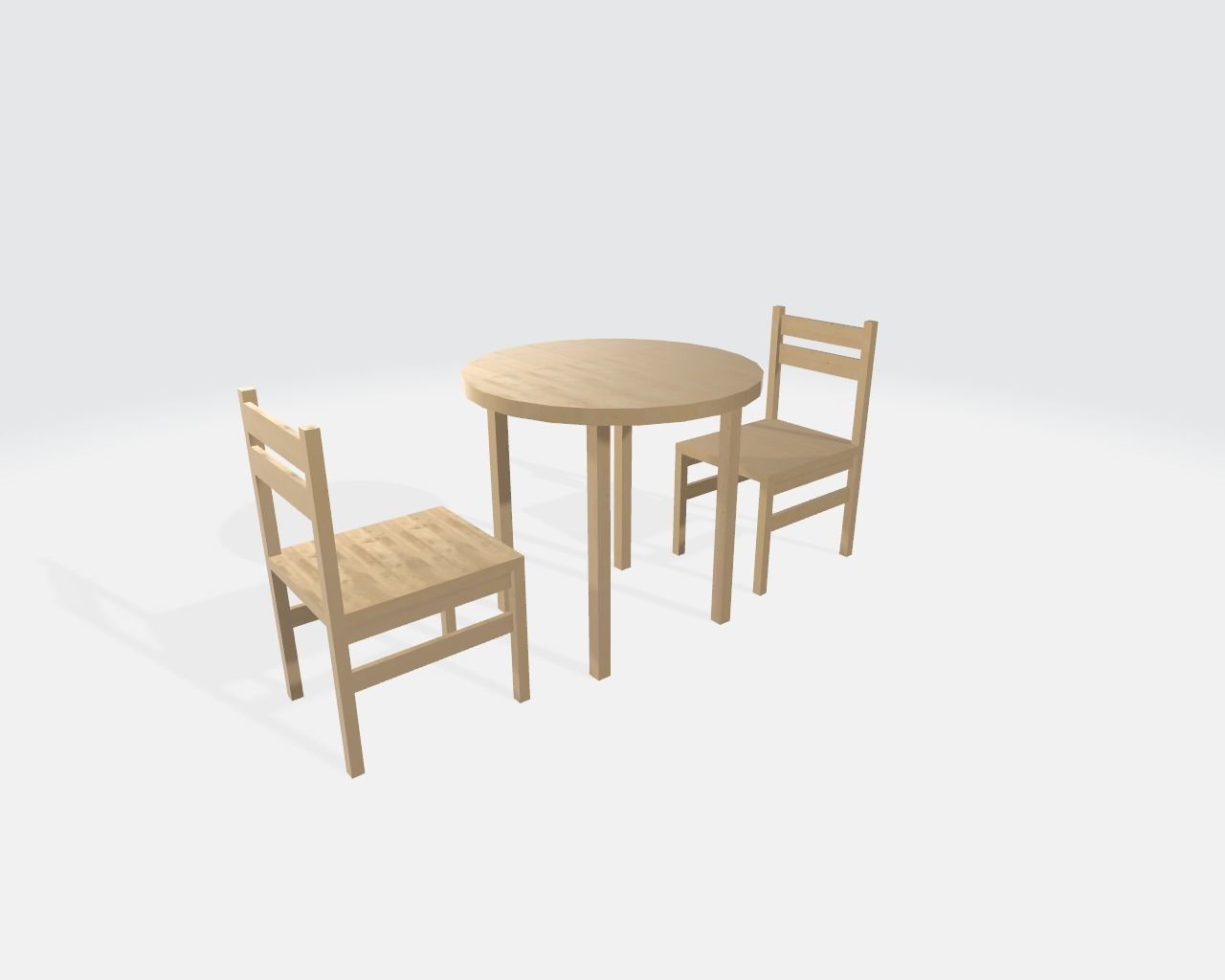 Collection - Table Layouts with chairs      Square and Round 3D model_4